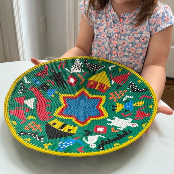 African Zulu Telephone Wire Basket / Bowl Woven Platter - Picture 12 of 15